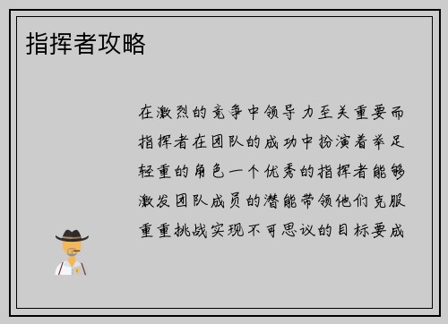 指挥者攻略